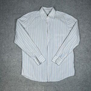 Pal Zileri button down Shirt Mens 16.5 Large multicolor Striped Italy Luxury‎